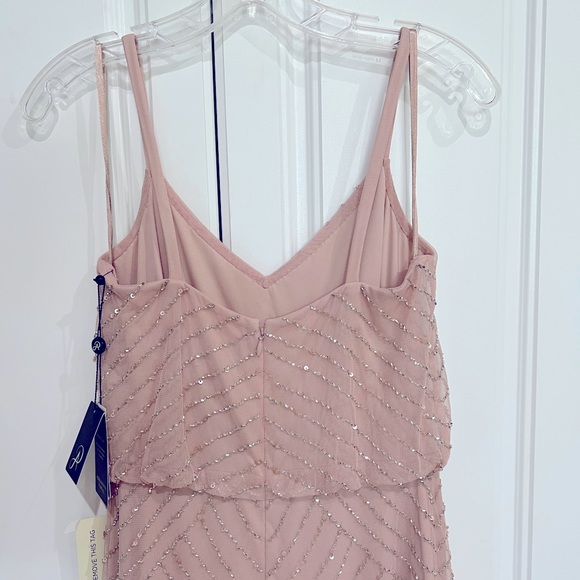 NWT Stunning Adrianna Papell Blush Beaded Dress - Picture 4 of 8